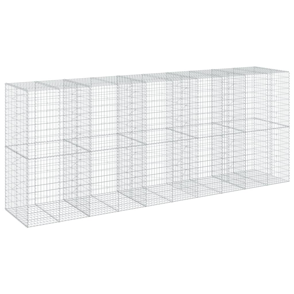 Cesto Gabbione con Copertura 500x100x200 cm in Ferro Zincato | homemem39
