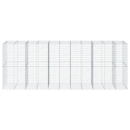 Cesto Gabbione con Copertura 550x100x200 cm in Ferro Zincato | homemem39