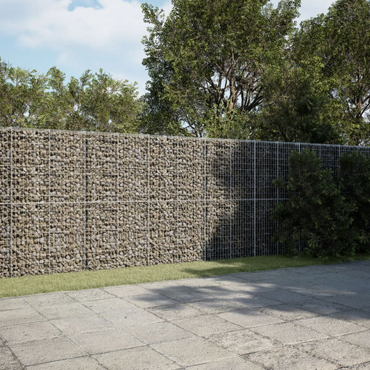 Cesto Gabbione con Copertura 550x100x200 cm in Ferro Zincato | homemem39