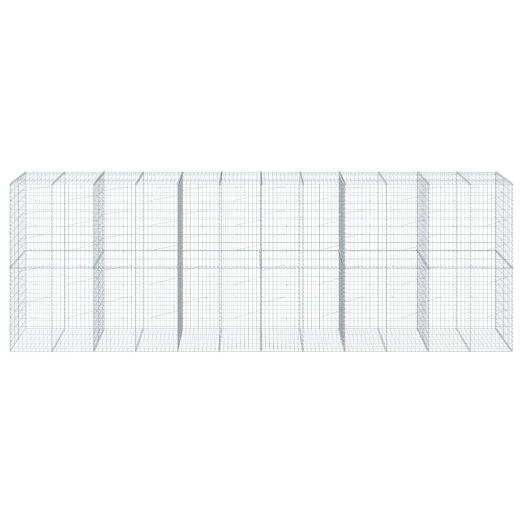 Cesto Gabbione con Copertura 600x100x200 cm in Ferro Zincato | homemem39