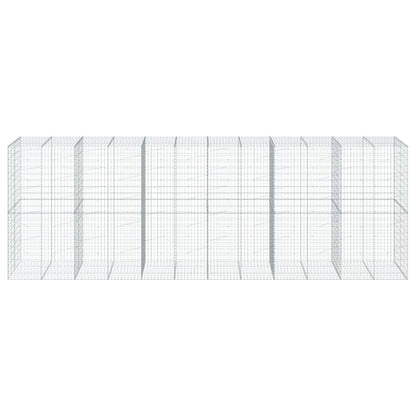 Cesto Gabbione con Copertura 600x100x200 cm in Ferro Zincato | homemem39