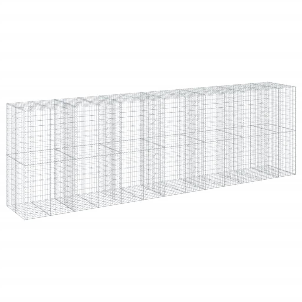 Cesto Gabbione con Copertura 650x100x200 cm in Ferro Zincato | homemem39
