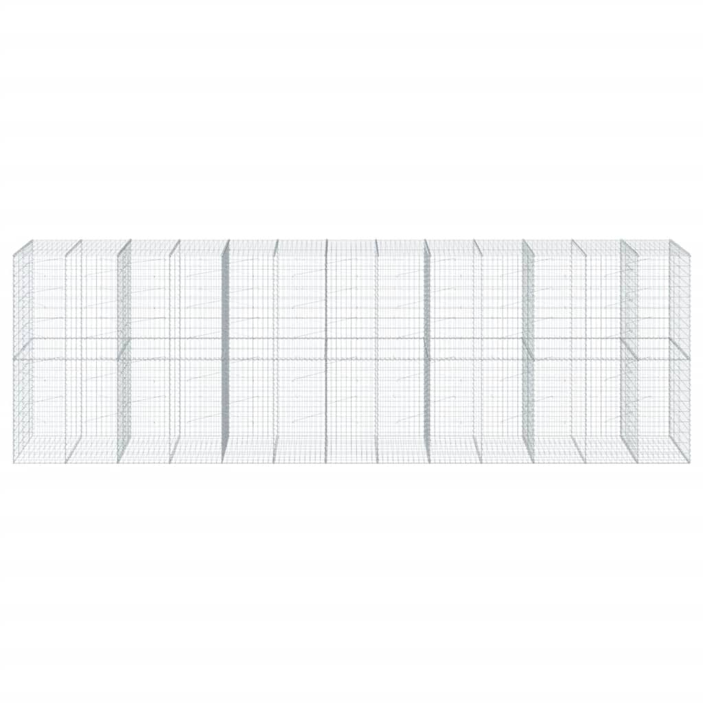 Cesto Gabbione con Copertura 650x100x200 cm in Ferro Zincato | homemem39