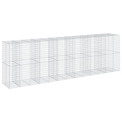 Cesto Gabbione con Copertura 650x100x200 cm in Ferro Zincato | homemem39