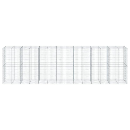 Cesto Gabbione con Copertura 700x100x200 cm in Ferro Zincato