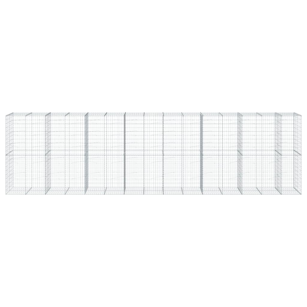 Cesto Gabbione con Copertura 750x100x200 cm in Ferro Zincato | homemem39