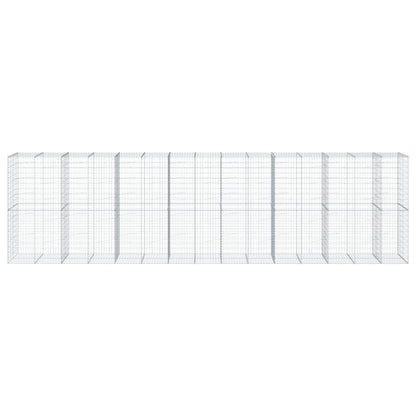 Cesto Gabbione con Copertura 750x100x200 cm in Ferro Zincato | homemem39