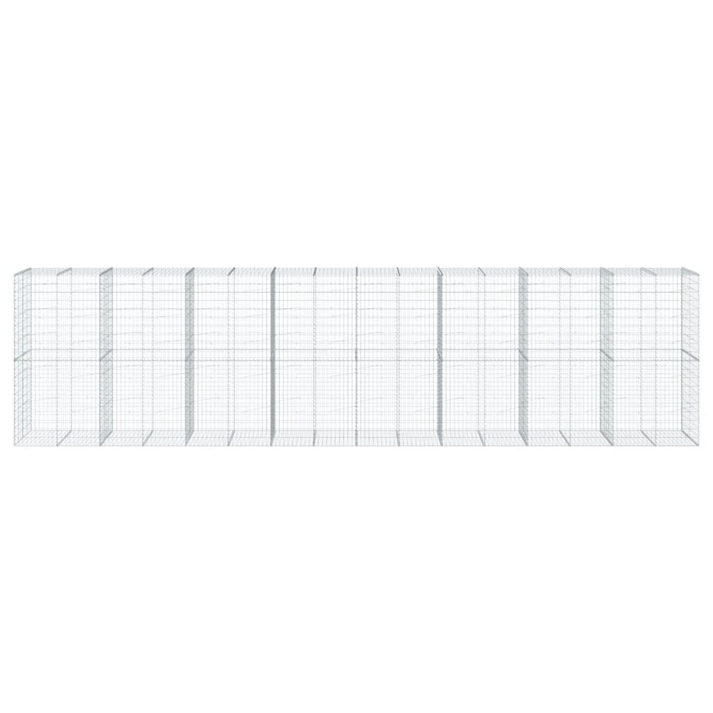 Cesto Gabbione con Copertura 800x100x200 cm in Ferro Zincato | homemem39