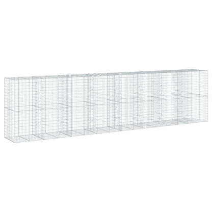 Cesto Gabbione con Copertura 800x100x200 cm in Ferro Zincato - homemem39