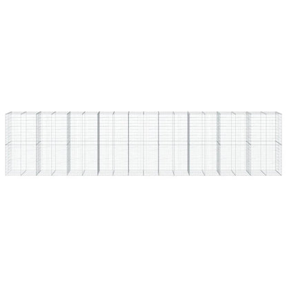 Cesto Gabbione con Copertura 900x100x200 cm in Ferro Zincato | homemem39