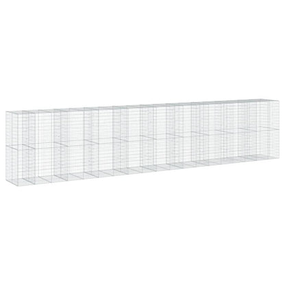 Cesto Gabbione con Copertura 950x100x200 cm in Ferro Zincato | homemem39