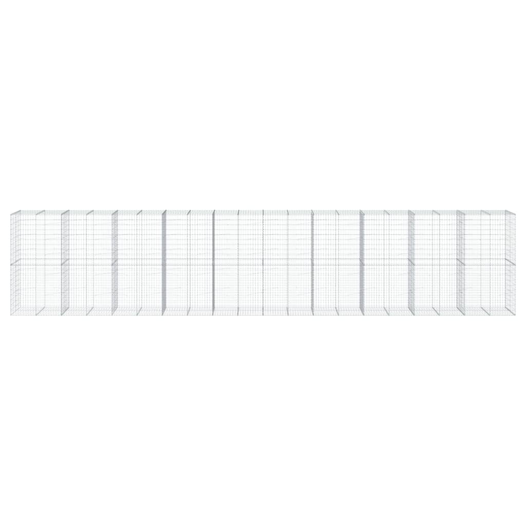 Cesto Gabbione con Copertura 1000x100x200 cm in Ferro Zincato