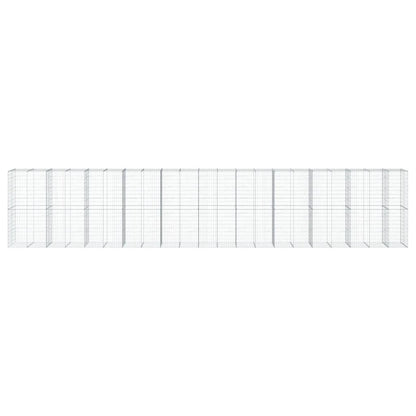 Cesto Gabbione con Copertura 1050x100x200 cm in Ferro Zincato - homemem39