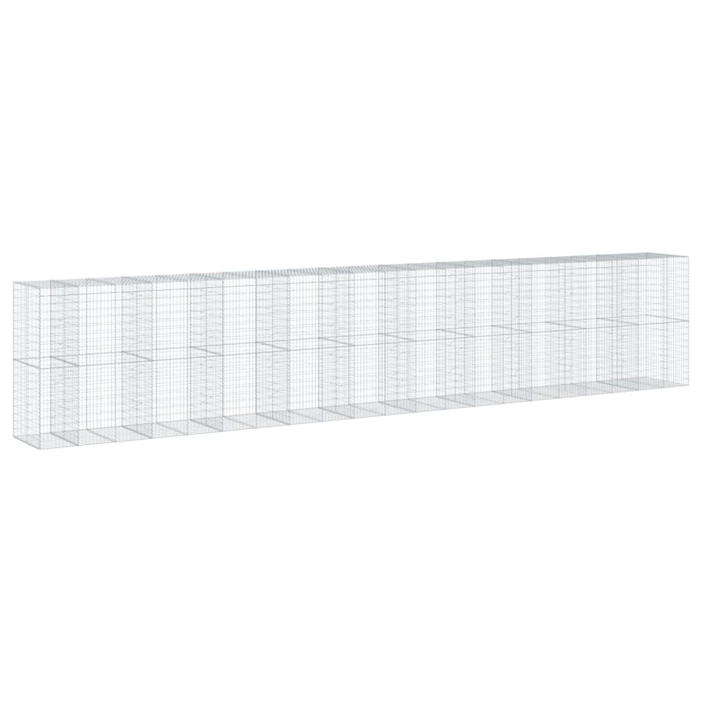 Cesto Gabbione con Copertura 1050x100x200 cm in Ferro Zincato | homemem39