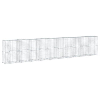 Cesto Gabbione con Copertura 1050x100x200 cm in Ferro Zincato | homemem39