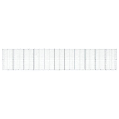 Cesto Gabbione con Copertura 1100x100x200 cm in Ferro Zincato - homemem39