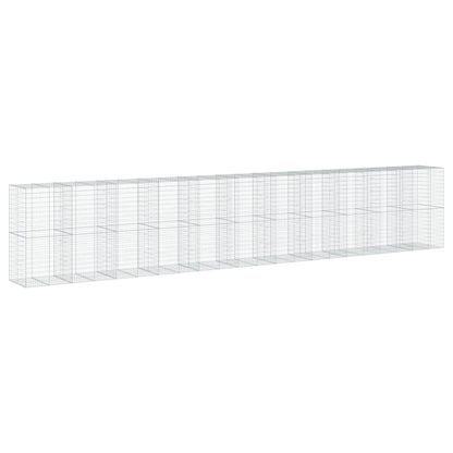 Cesto Gabbione con Copertura 1100x100x200 cm in Ferro Zincato | homemem39