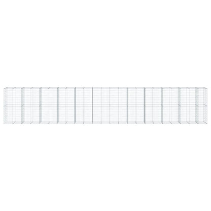 Cesto Gabbione con Copertura 1150x100x200 cm in Ferro Zincato | homemem39