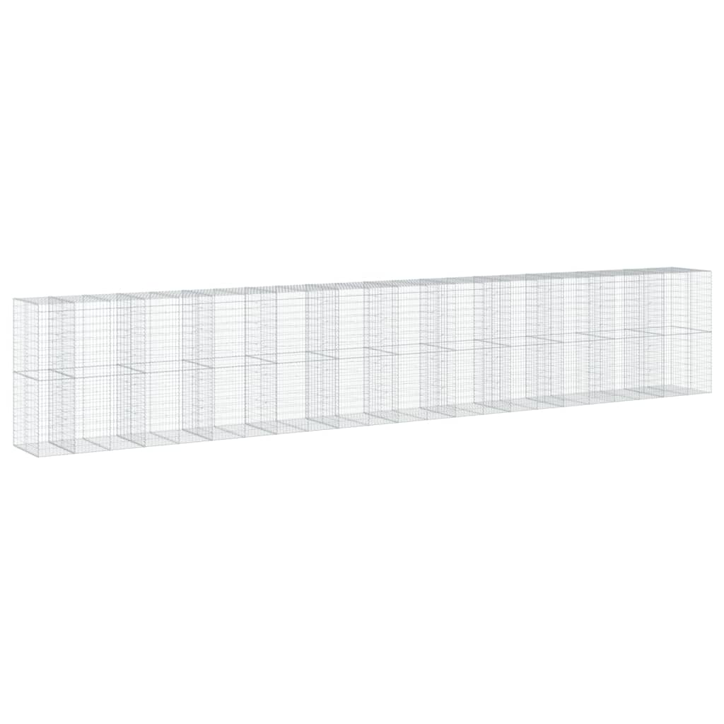 Cesto Gabbione con Copertura 1150x100x200 cm in Ferro Zincato | homemem39