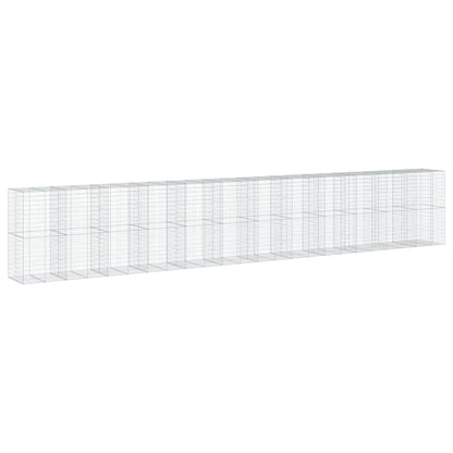 Cesto Gabbione con Copertura 1200x100x200 cm in Ferro Zincato | homemem39