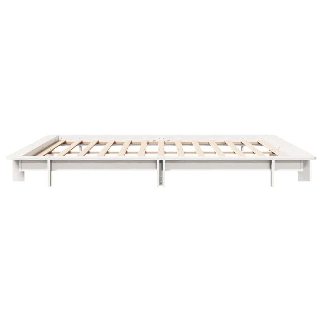 Letto senza Materasso Bianco 160x200 cm Legno Massello di Pino | homemem39
