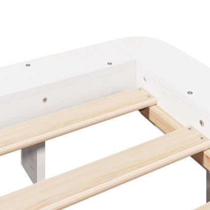 Letto senza Materasso Bianco 160x200 cm Legno Massello di Pino | homemem39