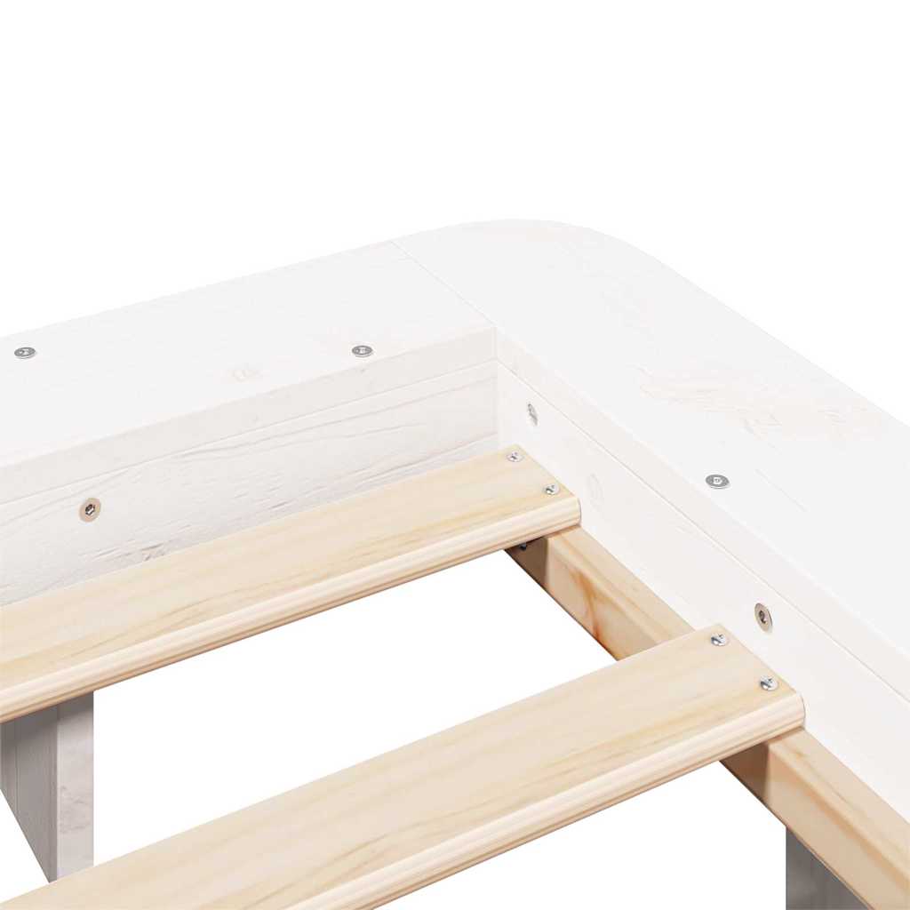Letto senza Materasso Bianco 150x200 cm Legno Massello di Pino | homemem39