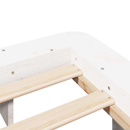 Letto senza Materasso Bianco 150x200 cm Legno Massello di Pino | homemem39