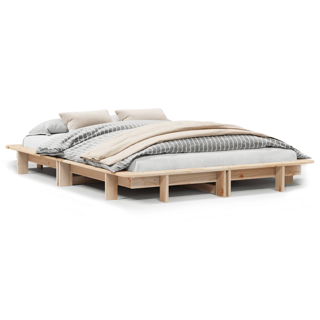 Letto senza Materasso 120x200 cm in Legno Massello di Pino - homemem39