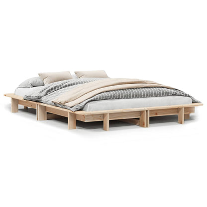 Letto senza Materasso 120x200 cm in Legno Massello di Pino - homemem39
