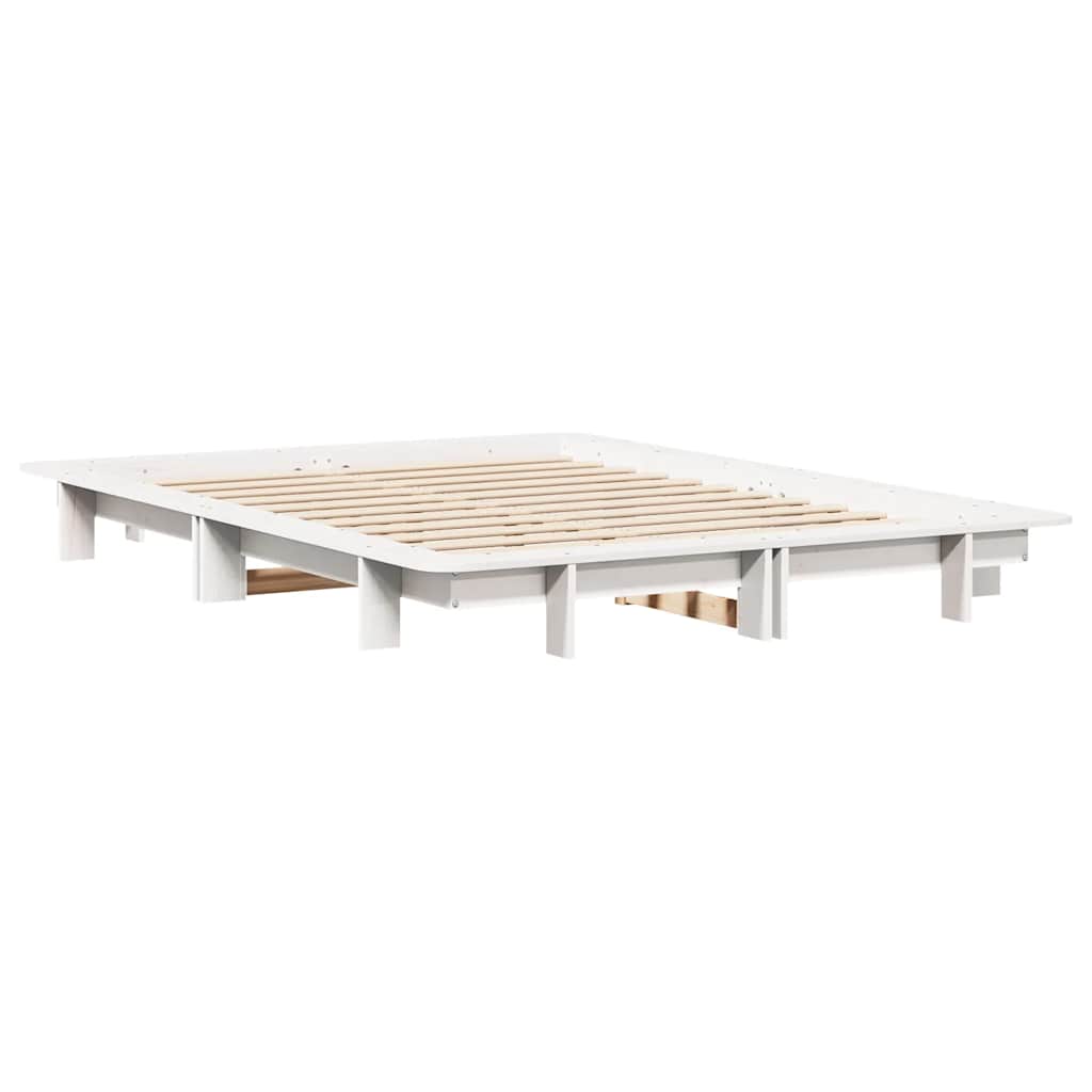 Letto senza Materasso Bianco 120x200 cm Legno Massello di Pino | homemem39