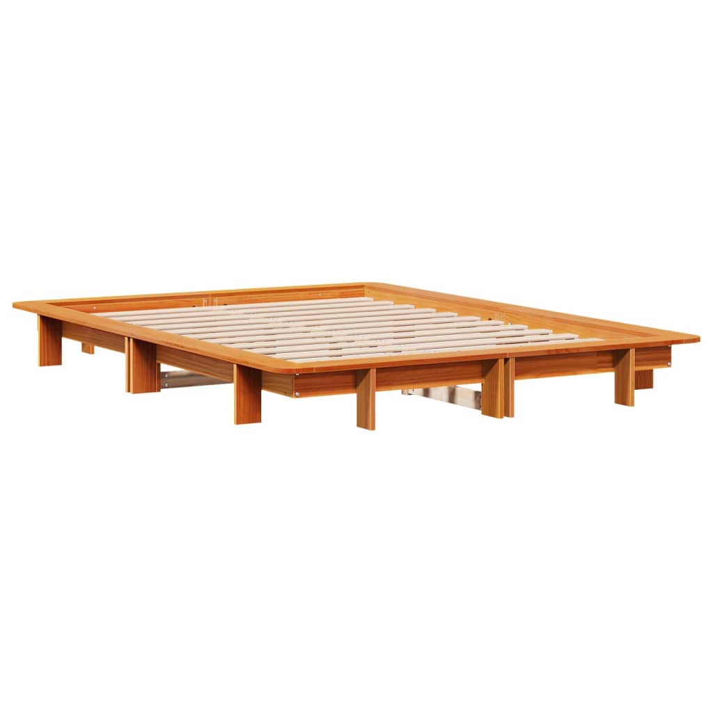 Letto senza Materasso Marrone Cera 120x200 cm in Legno di Pino - homemem39