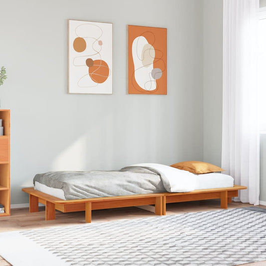 Letto senza Materasso Marrone Cera 100x200 cm in Legno di Pino - homemem39