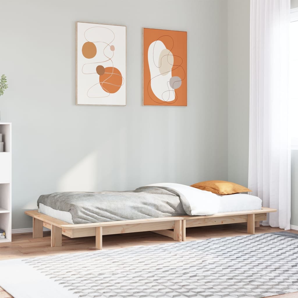 Letto senza Materasso 90x200 cm in Legno Massello di Pino - homemem39