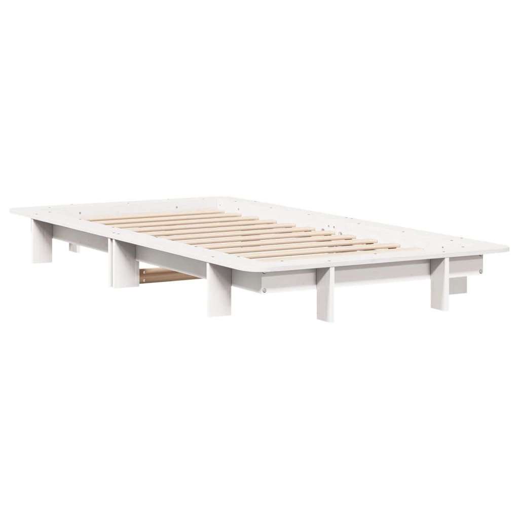 Letto senza Materasso Bianco 90x200 cm Legno Massello di Pino | homemem39