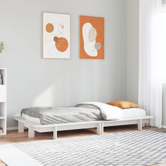Letto senza Materasso Bianco 90x200 cm Legno Massello di Pino - homemem39