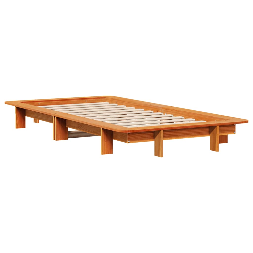 Letto senza Materasso Marrone Cera 90x200 cm Legno di Pino | homemem39
