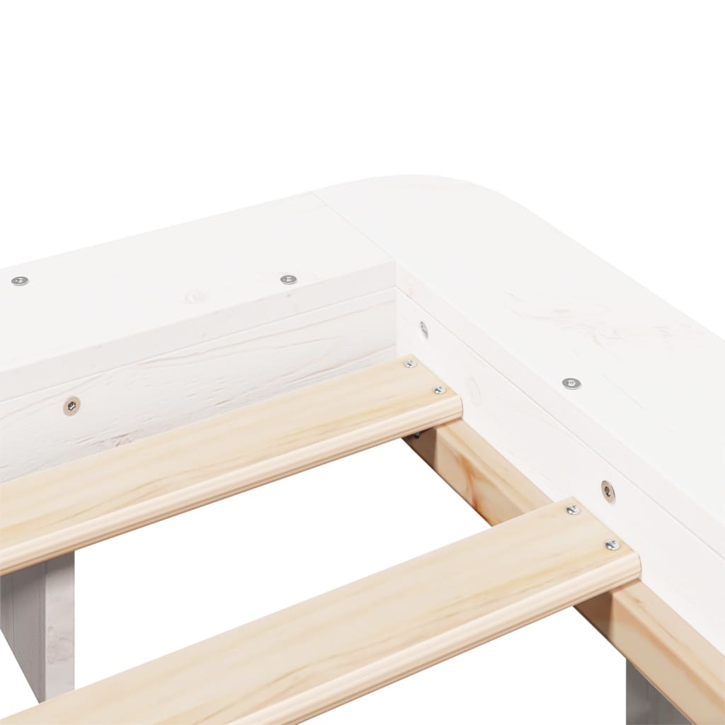 Letto senza Materasso Bianco 140x190 cm Legno Massello di Pino | homemem39