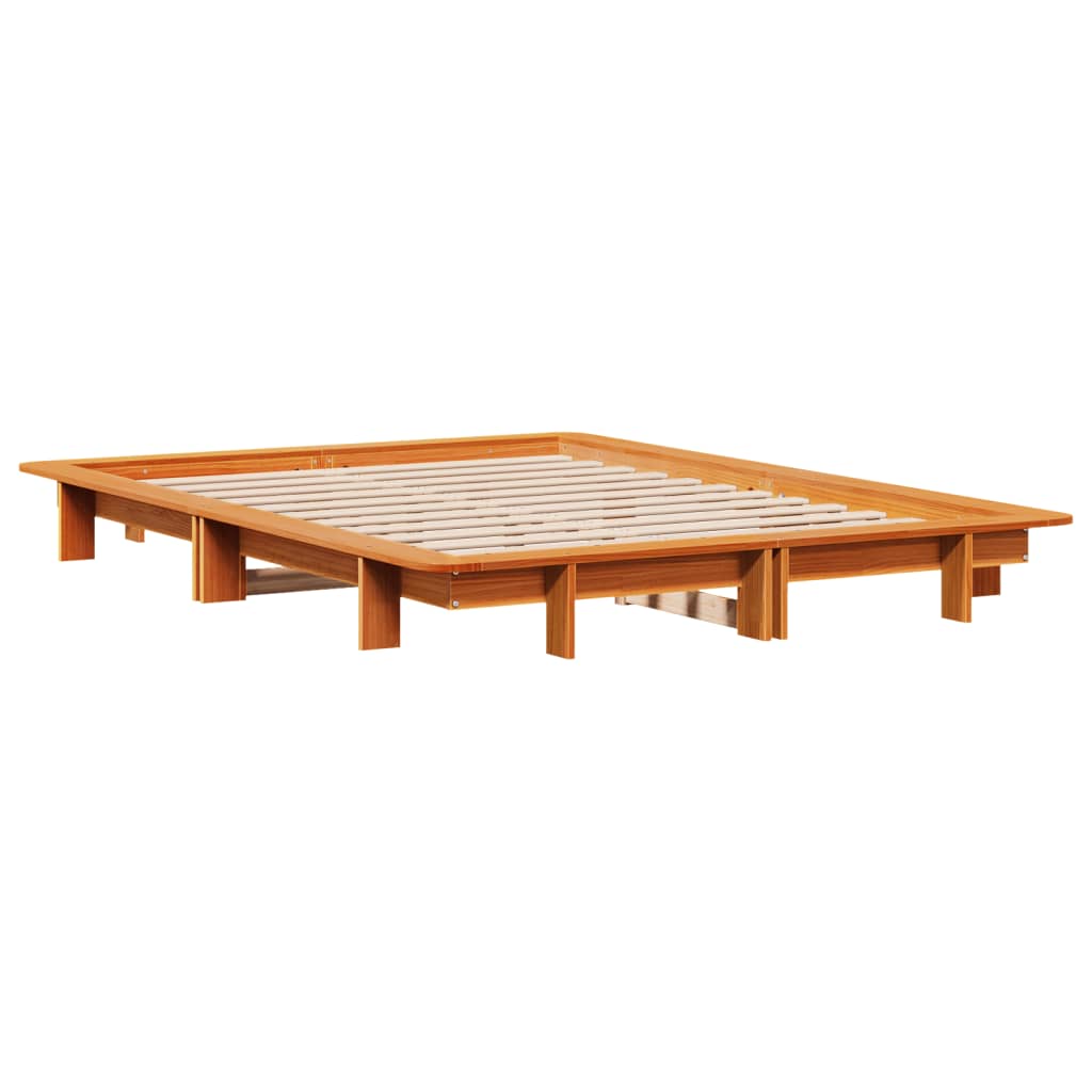 Letto senza Materasso Marrone Cera 140x190 cm in Legno di Pino - homemem39