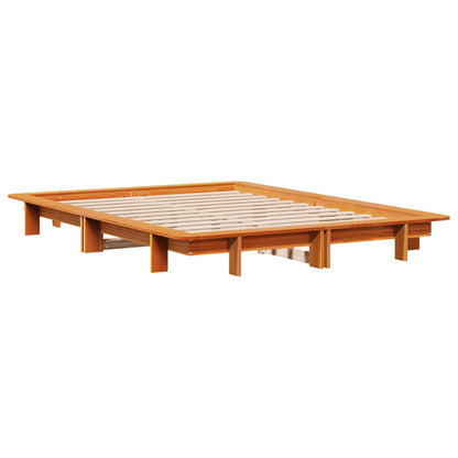 Letto senza Materasso Marrone Cera 135x190 cm in Legno di Pino | homemem39