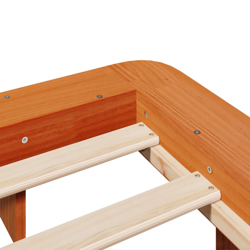 Letto senza Materasso Marrone Cera 135x190 cm in Legno di Pino - homemem39