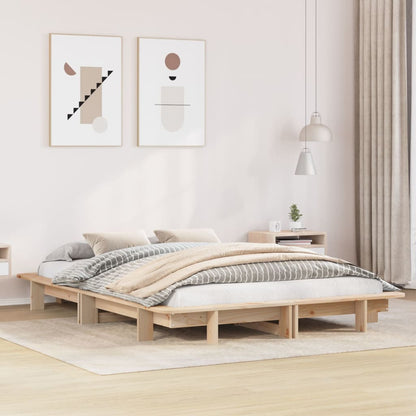 Letto senza Materasso 120x190 cm in Legno Massello di Pino - homemem39