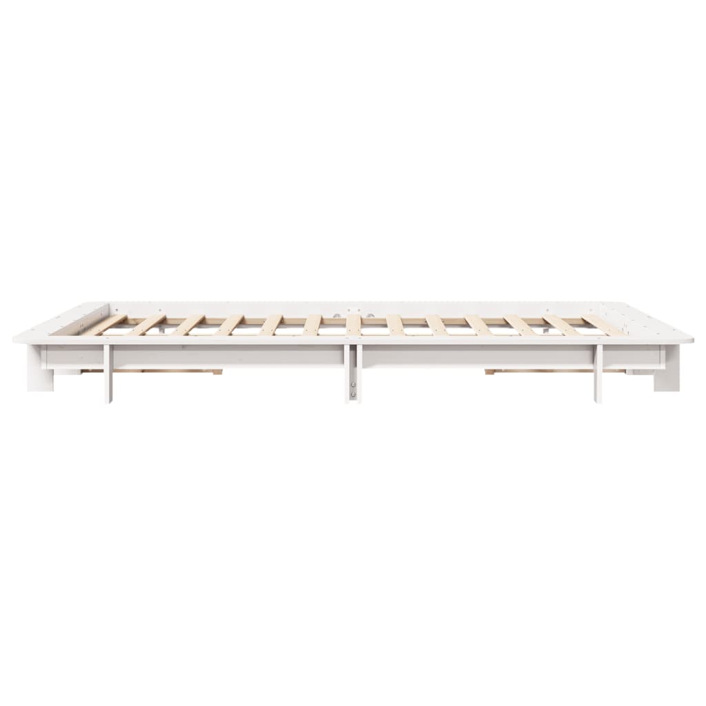 Letto senza Materasso Bianco 120x190 cm Legno Massello di Pino | homemem39