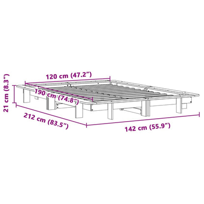 Letto senza Materasso Bianco 120x190 cm Legno Massello di Pino | homemem39
