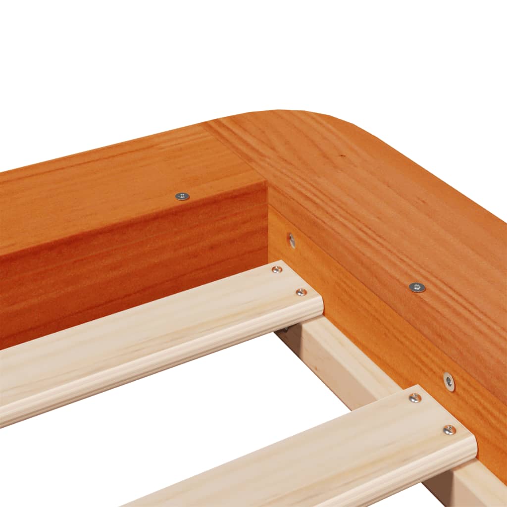 Letto senza Materasso Marrone Cera 90x190 cm in Legno di Pino | homemem39