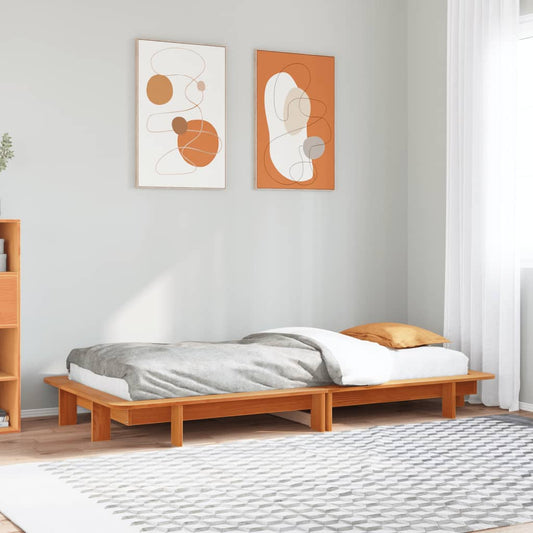 Letto senza Materasso Marrone Cera 90x190 cm in Legno di Pino | homemem39