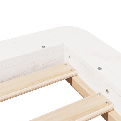 Letto senza Materasso Bianco 75x190 in Legno Massello di Pino | homemem39