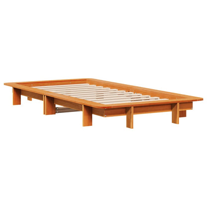 Letto senza Materasso Marrone Cera 75x190 cm in Legno di Pino | homemem39
