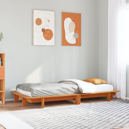Letto senza Materasso Marrone Cera 75x190 cm in Legno di Pino | homemem39