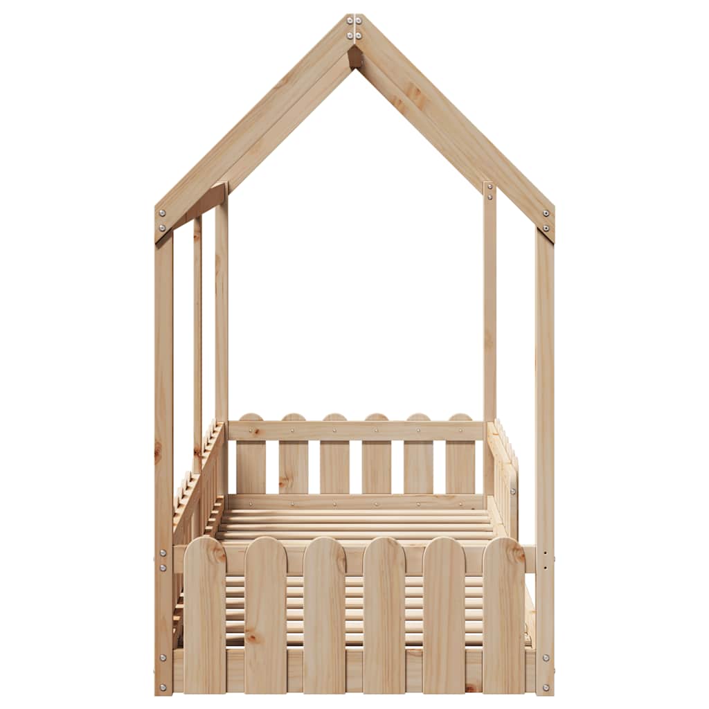Giroletto Casetta per Bambini 80x200 cm Legno Massello di Pino | homemem39
